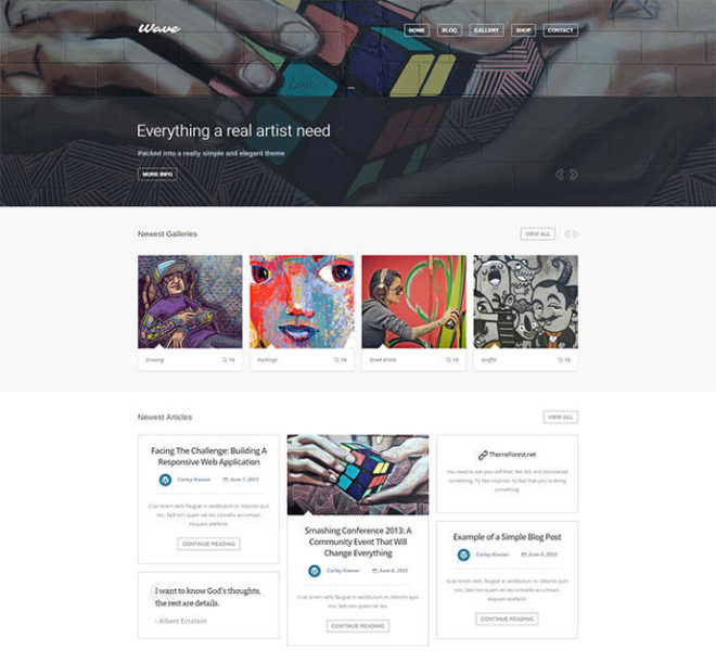 free wordpress themes for woocommerce artists